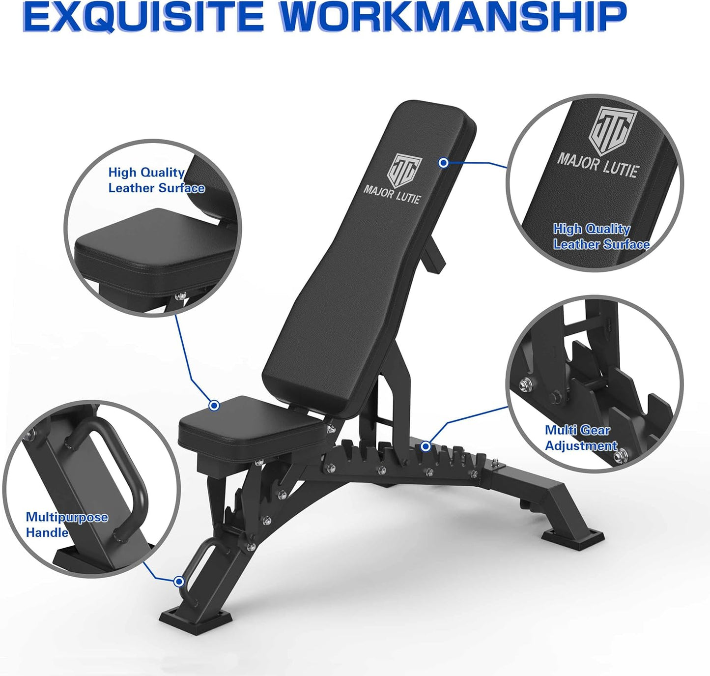 MAJOR FITNESS Weight Bench - 1300LBS Weight Capacity