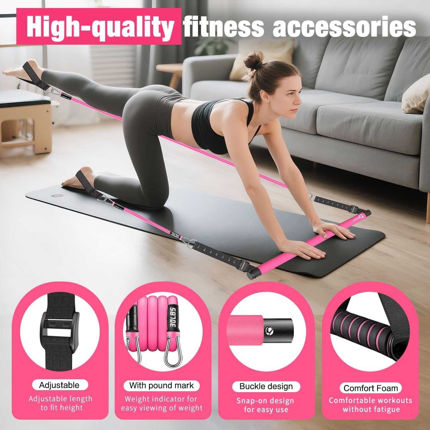 Pilates Bar Kit with Resistance Bands