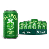 OLIPOP Prebiotic Soda Pop, Ginger Ale (12-Cans)