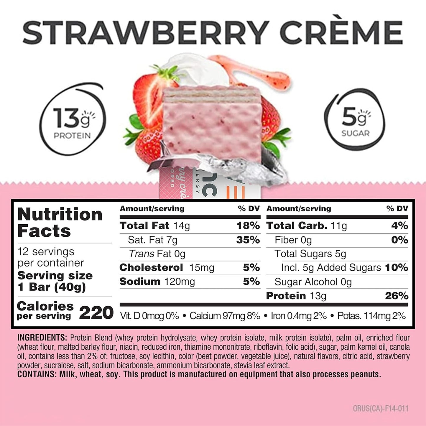 Power Crunch Protein Energy Wafer Bars, Strawberry Crème (12 Count)