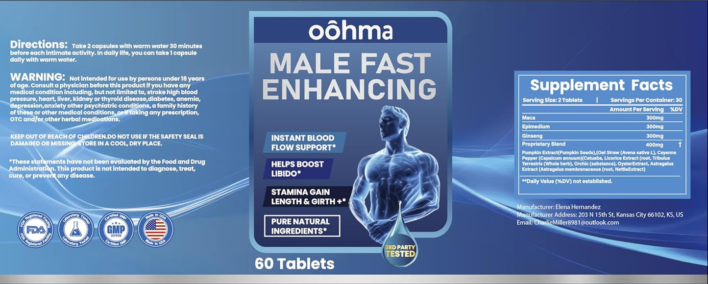New Male Enhancing Supplement, Designed to be Fast Acting