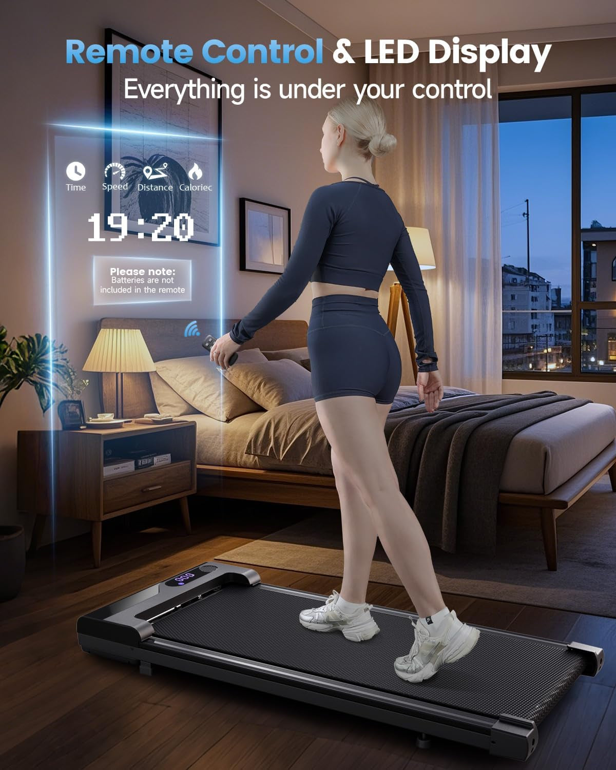 Walking Pad Treadmill for Home - Walking and Running Machine with Remote Quiet Lightweight