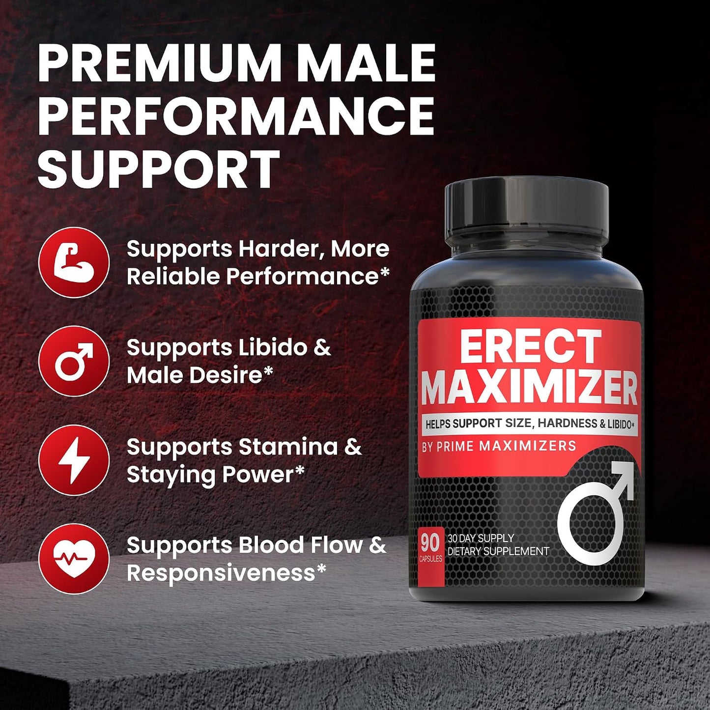 Premium Male Enhancement | Rapid Acting Blood Flow Support | Bigger, Rock Hard, Longer