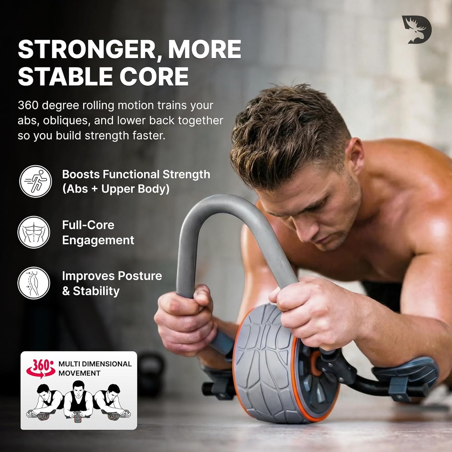 Ab Roller Wheel with Elbow Support & 2 Knee Pads