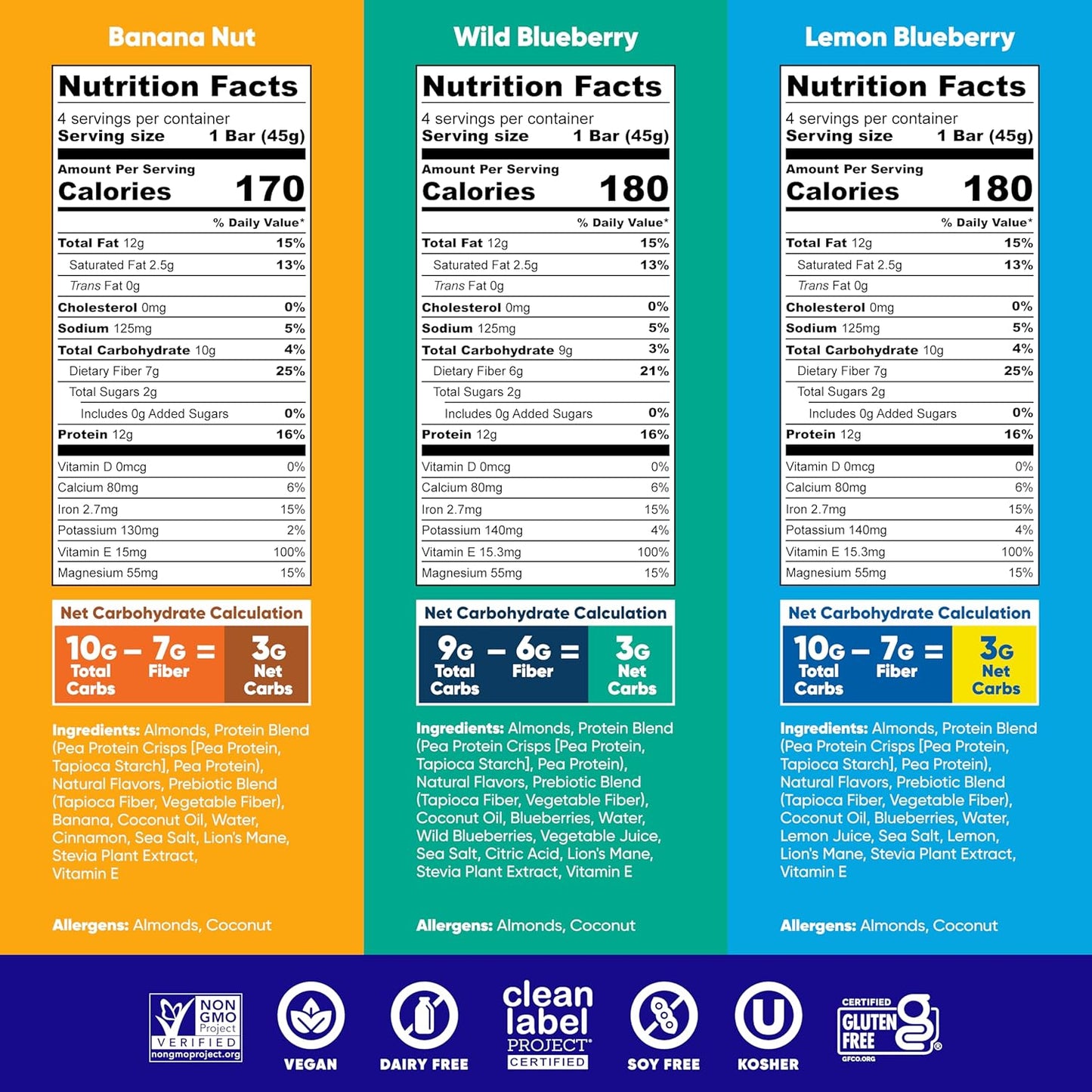 IQBAR Clean Plant Protein Bars - Fruit Lovers Variety Pack - 12 Count