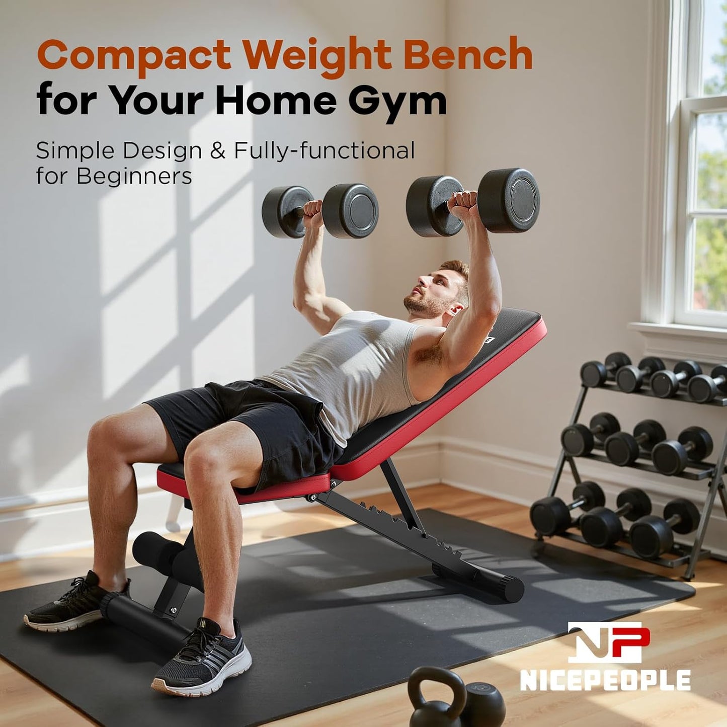 NICEPEOPLE Adjustable Weight Bench for Home Gym