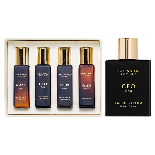 Bellavita Luxury CEO Man & Men's Gift Set Perfume Cologne for Men Combo| Long-Lasting Men's Cologne with Lemon, Lavender, Tonka & Agarwood Notes