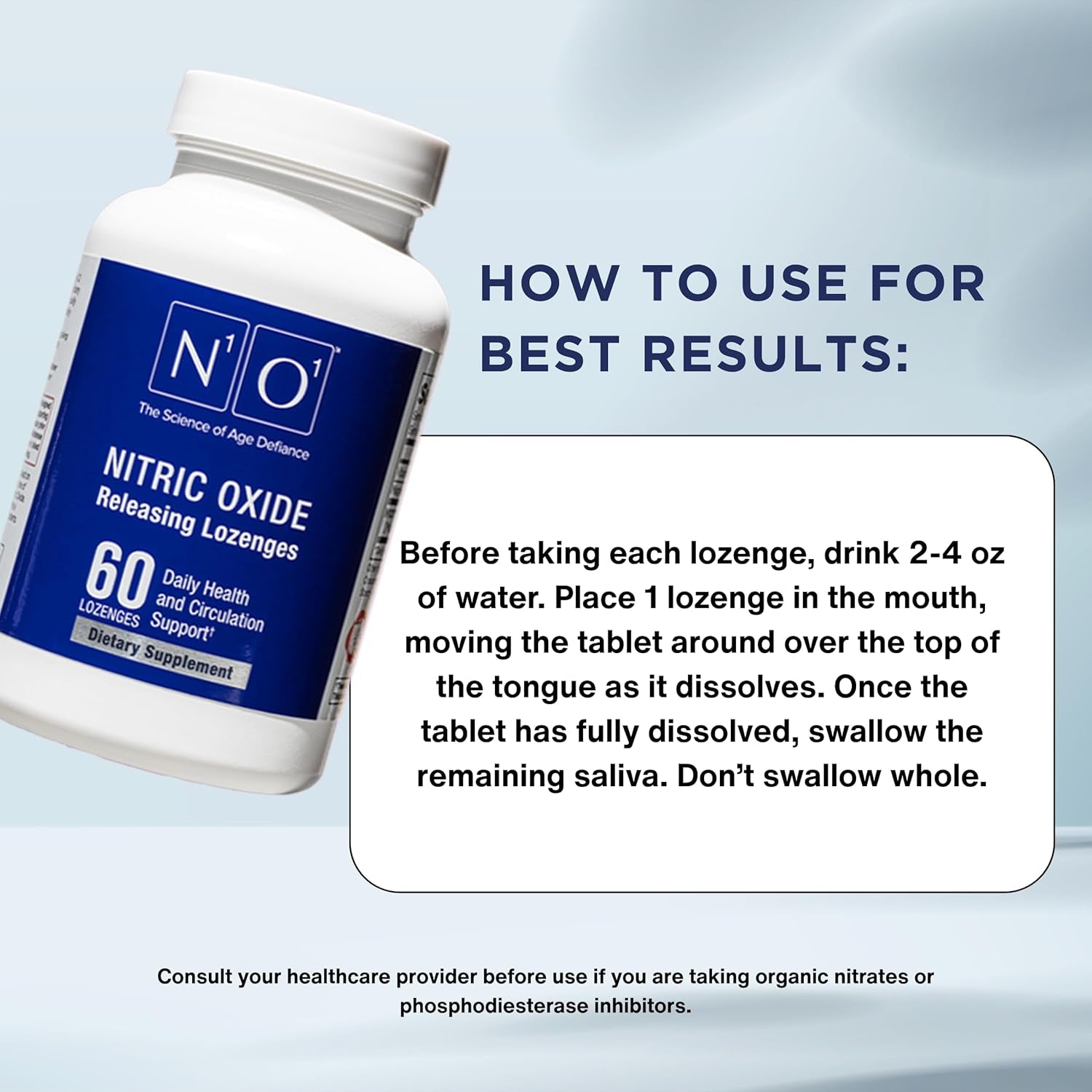 N1O1 Nitric Oxide Lozenges - 60 Count - Nitric Oxide Supplement