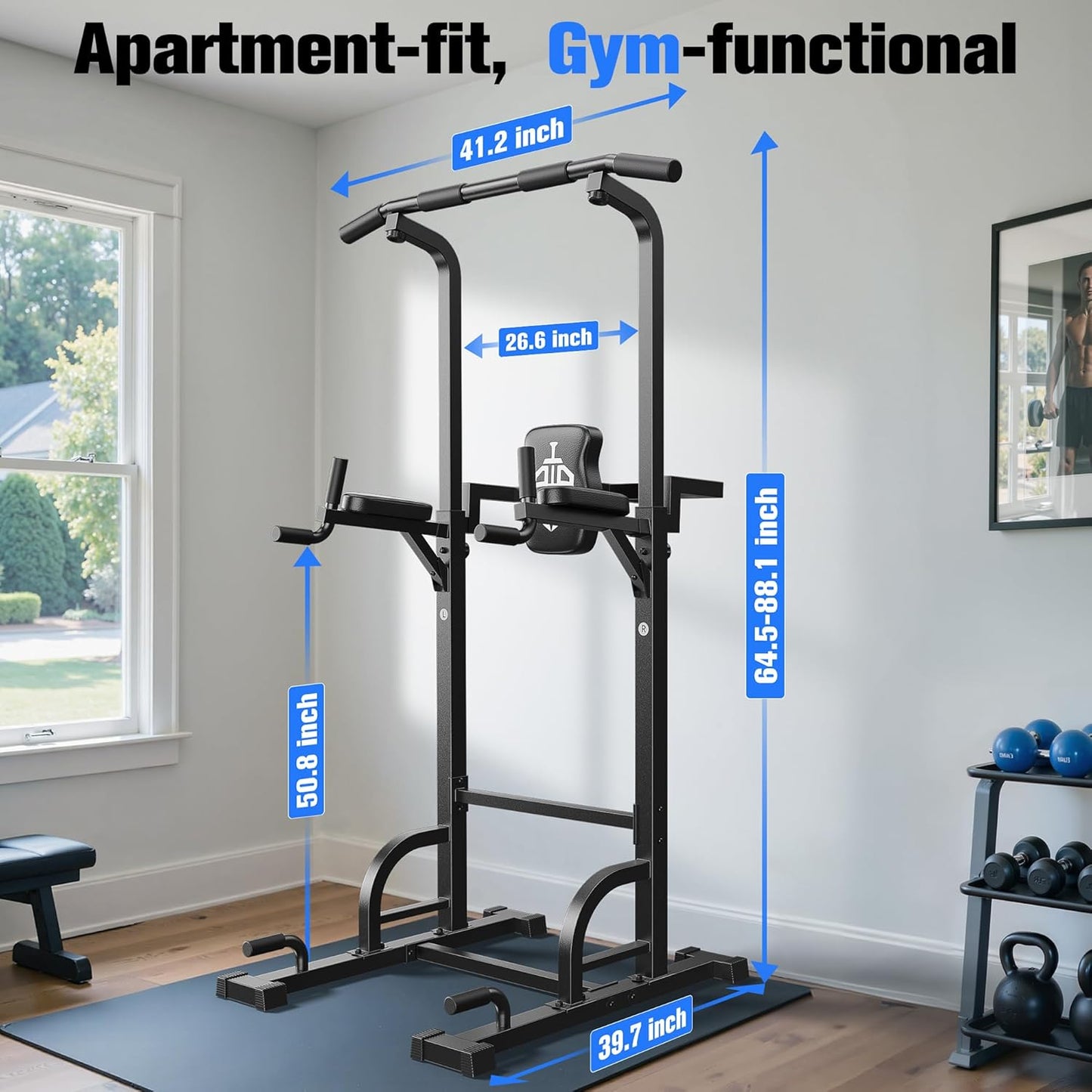 450LBS Stable Pull up Dip Station for Home Gym