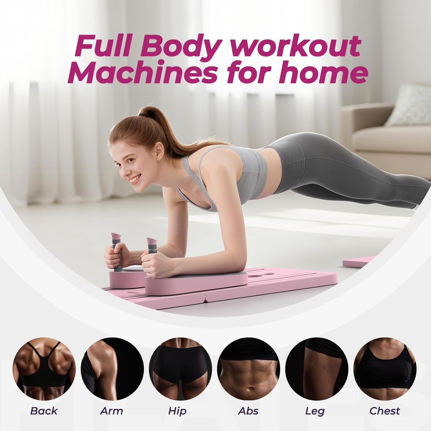 Multifunctional Pilates Board, Sets 7-In-1 Pilates Reformer Machine