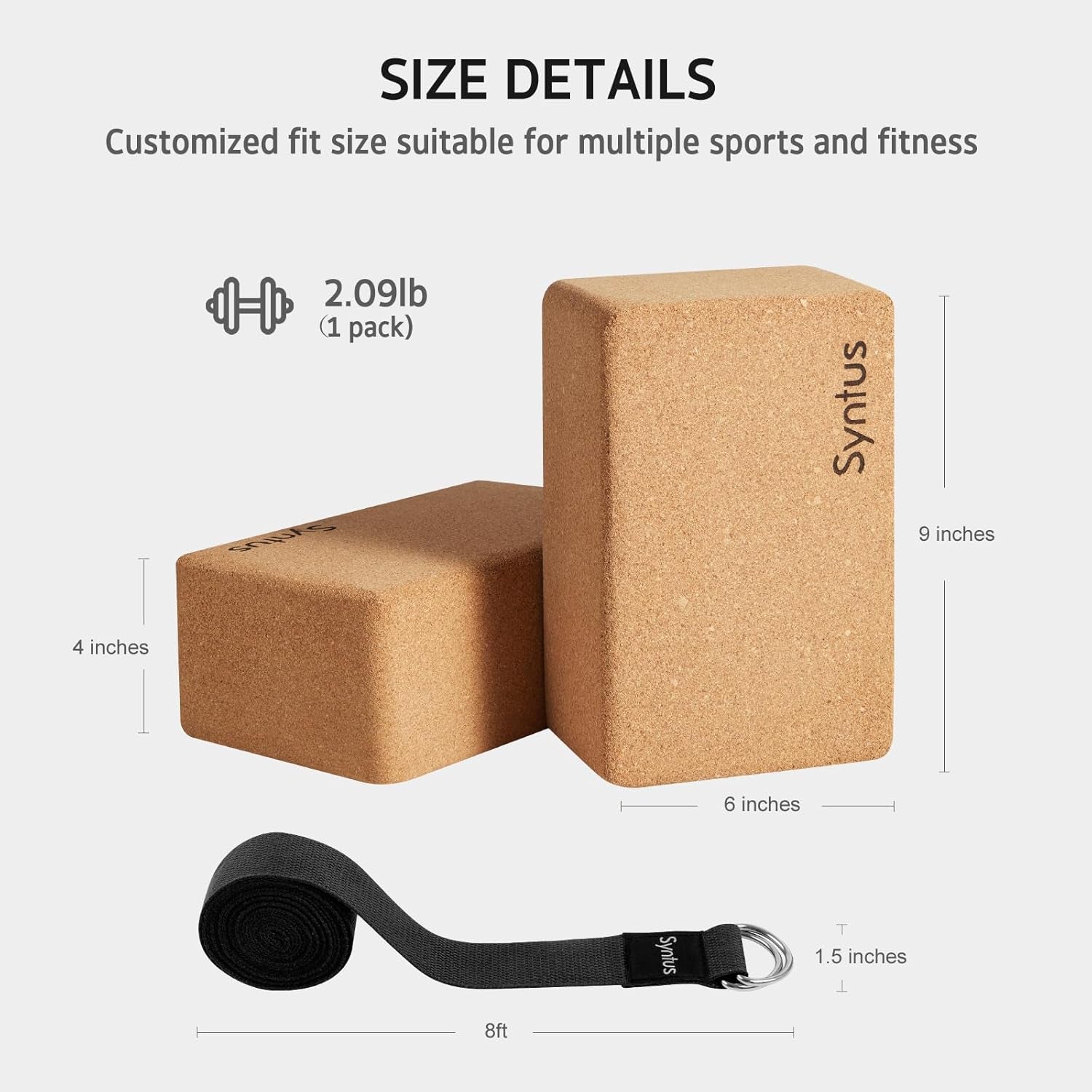 Yoga Block and Yoga Strap Set