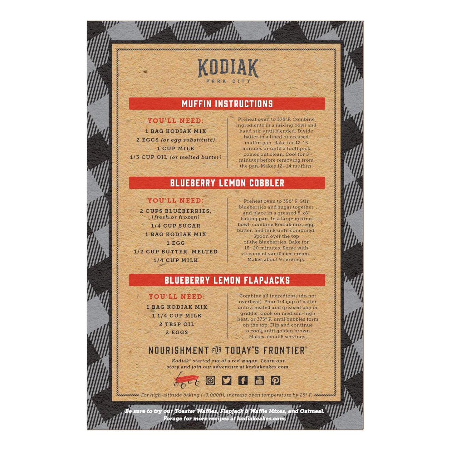 Kodiak Cakes Power Bake, Protein Muffin Mix, Blueberry Lemon (Pack of 6)