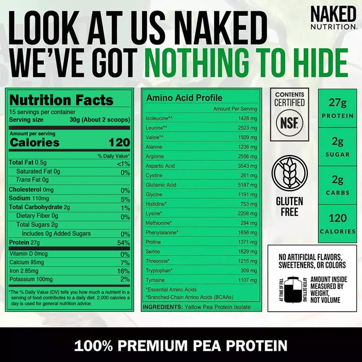 NAKED Pea - Pea Protein Isolate - Plant Based, Vegetarian & Vegan Protein
