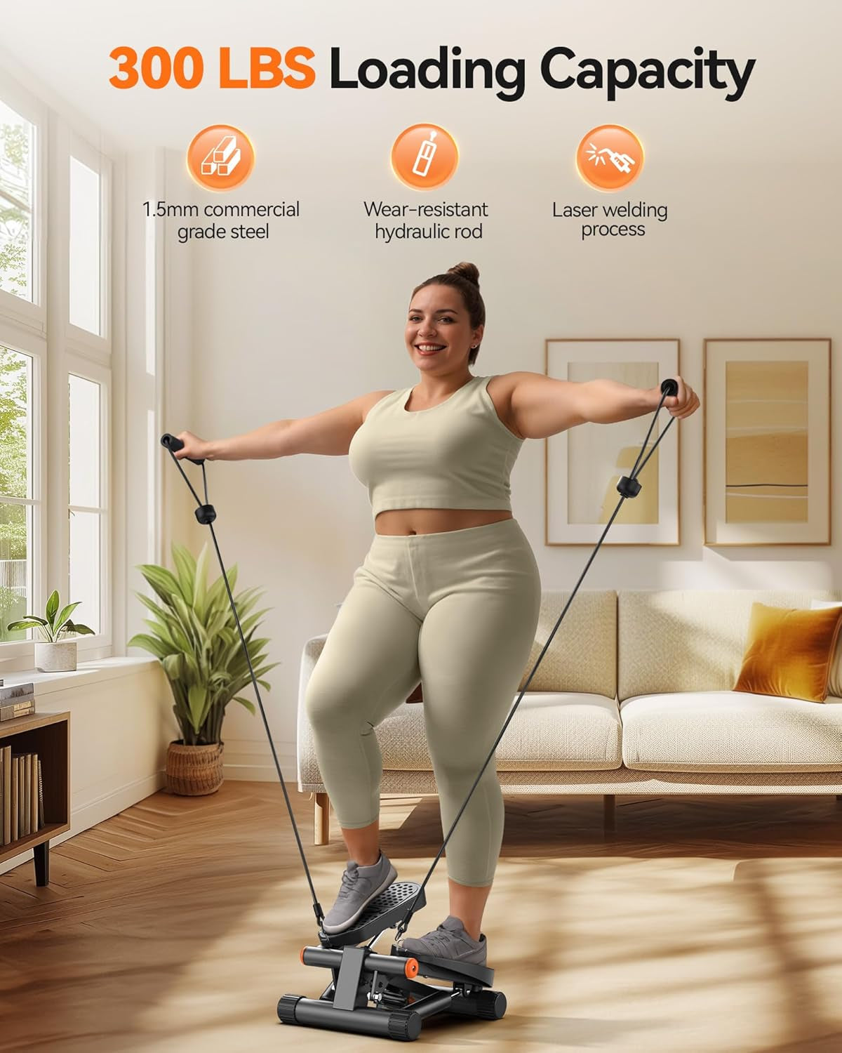 Niceday Steppers for Exercise, Stair Stepper with Resistance Bands