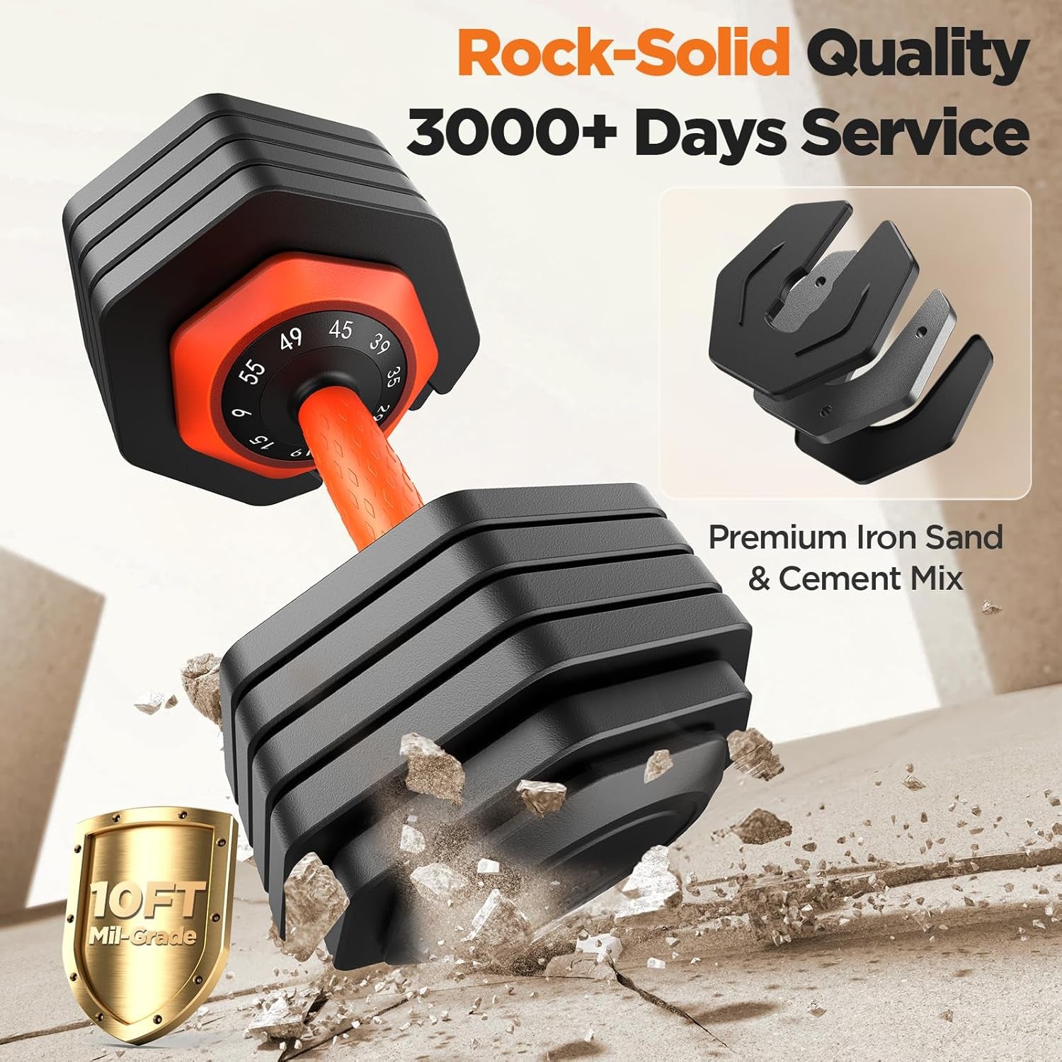 LifeOG Updated Adjustable Dumbbell Set of 2 - 110lbs/55lbs