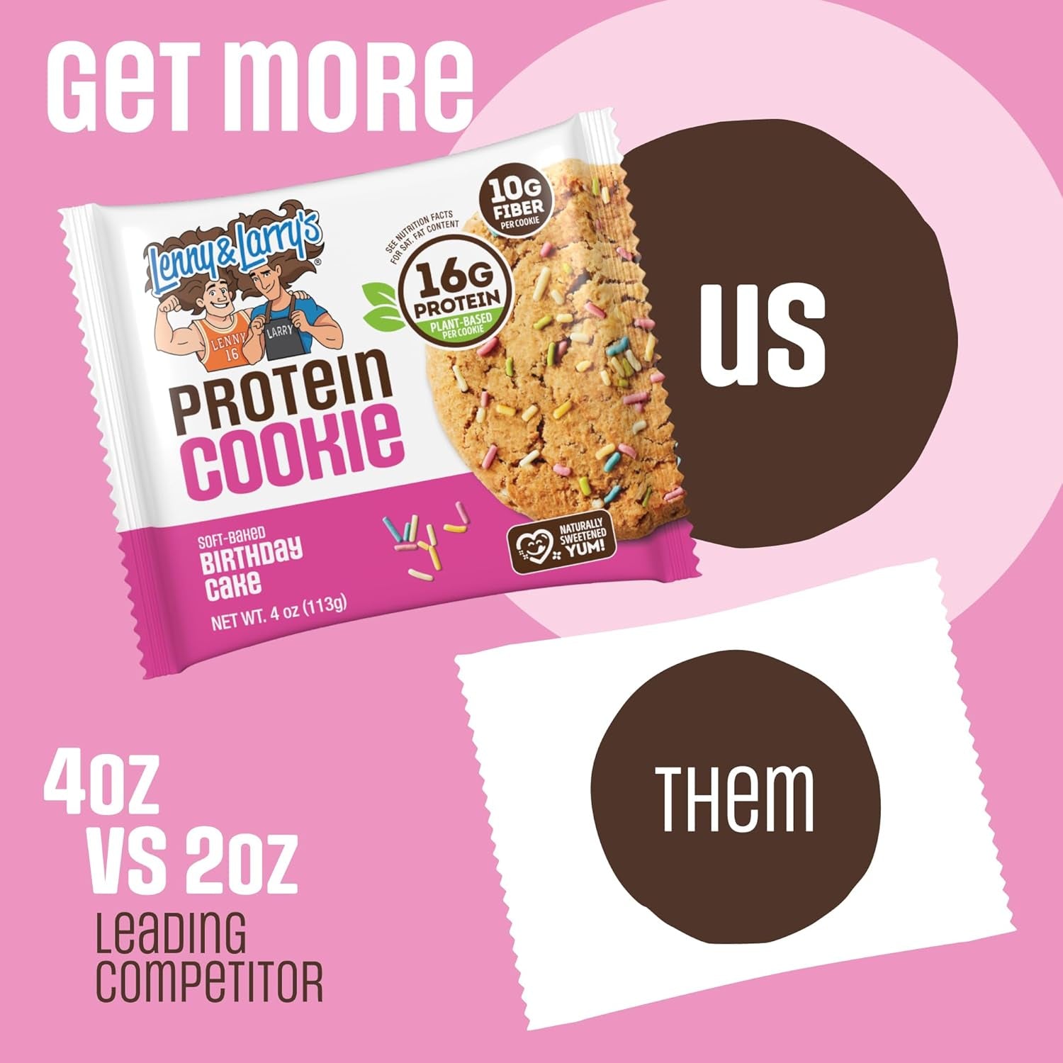 Lenny & Larry's Protein Cookie, Birthday Cake – Pack of 12