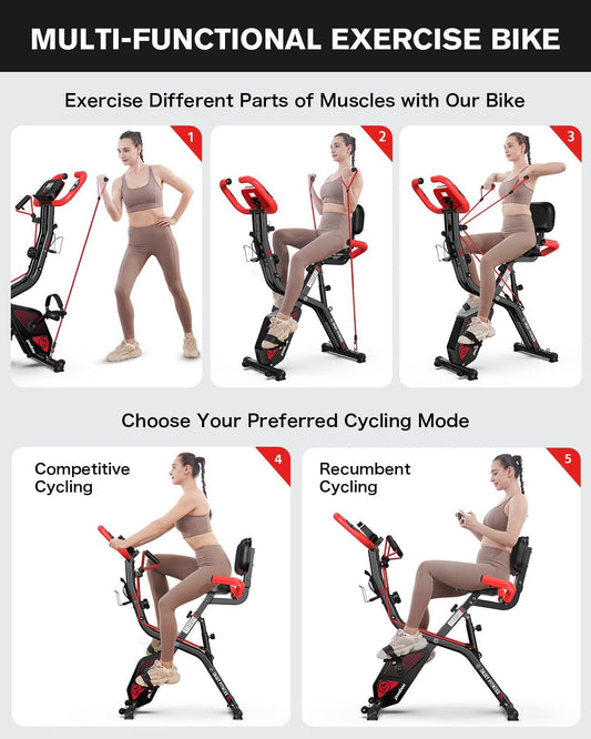 pooboo Folding Exercise Bike