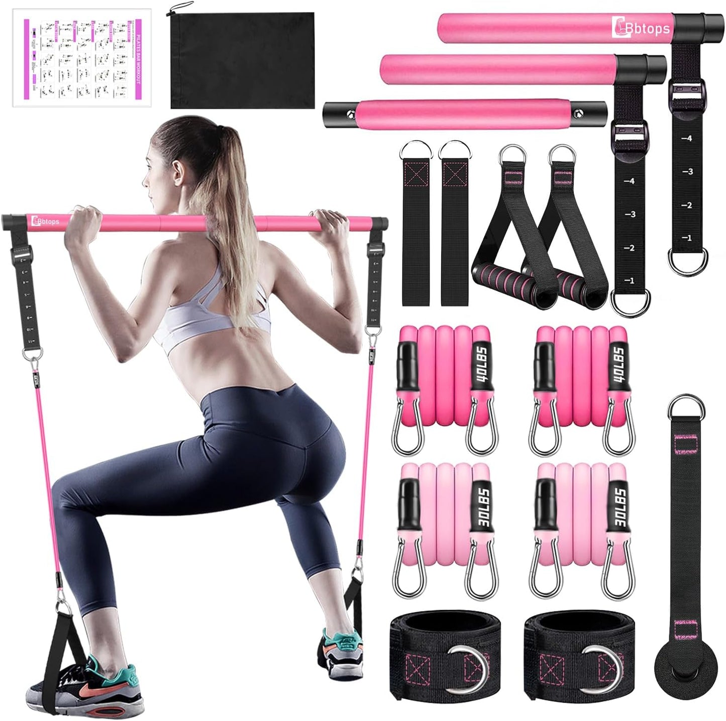 Pilates Bar Kit with Resistance Bands