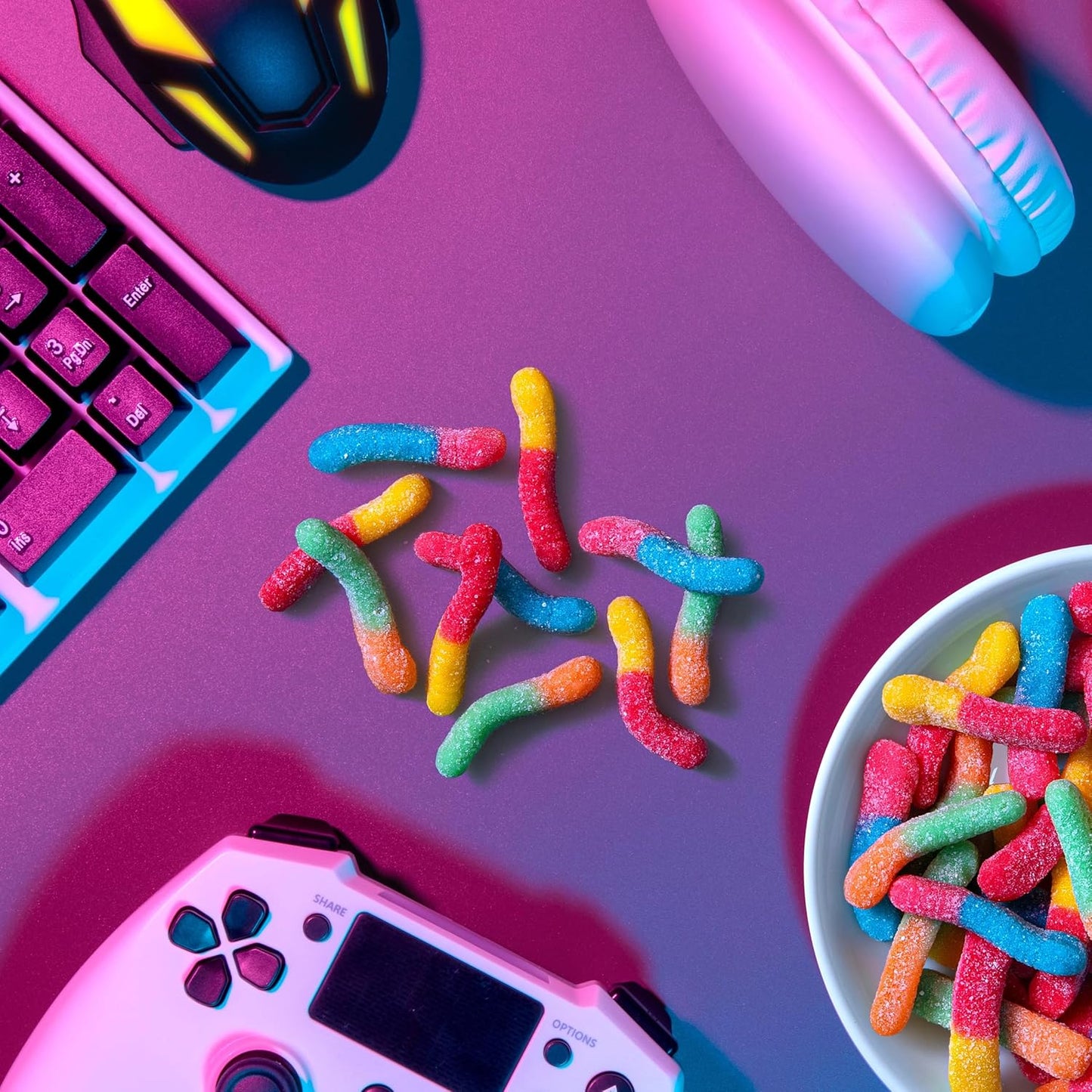 Trolli Sour Brite Crawlers, Cherry-Lemon, Strawberry-Grape & Orange-Lime, Gummy Worms