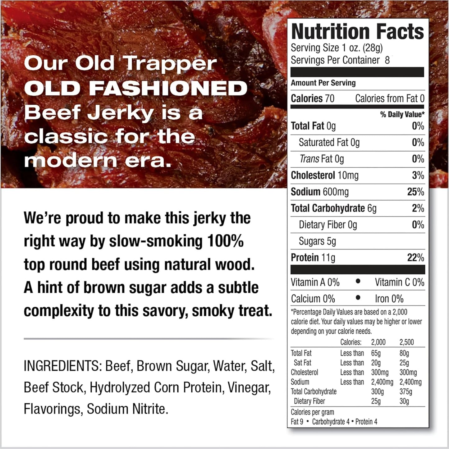 Old Trapper Beef Jerky Old-Fashioned 8 Ounce Pack