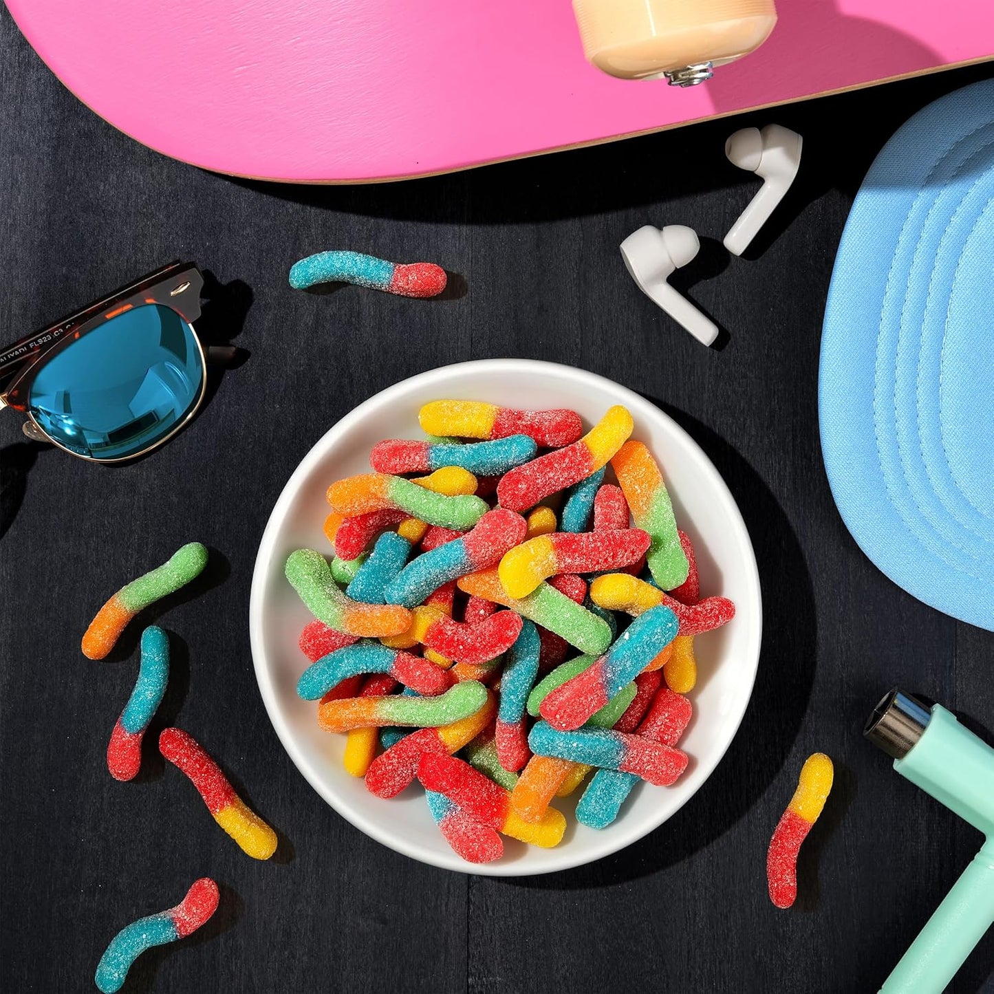 Trolli Sour Brite Crawlers, Cherry-Lemon, Strawberry-Grape & Orange-Lime, Gummy Worms