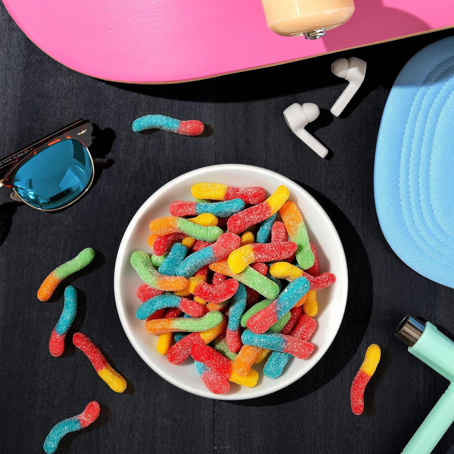 Trolli Sour Brite Crawlers, Cherry-Lemon, Strawberry-Grape & Orange-Lime, Gummy Worms
