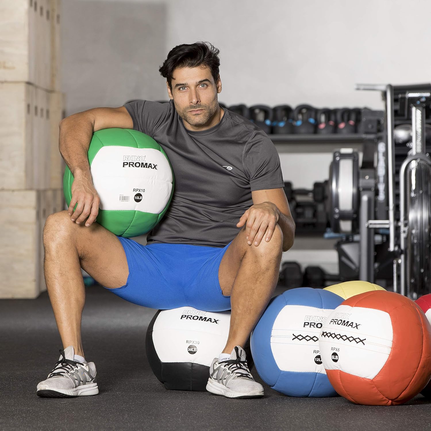Rhino Promax Wall Balls - Soft Shell Non-Slip Grip for Weightlifting
