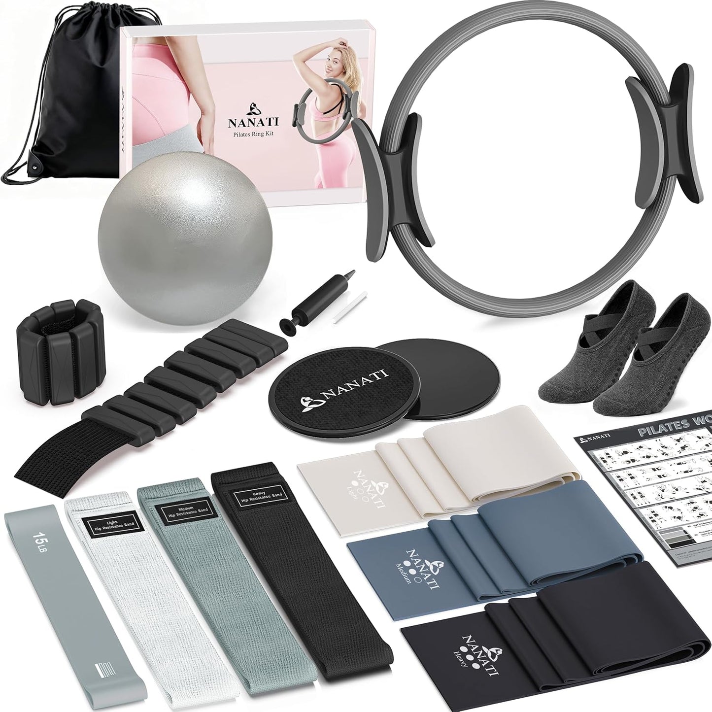 NANATI Pilates Kit, Home Pilates Workout Kit for Women