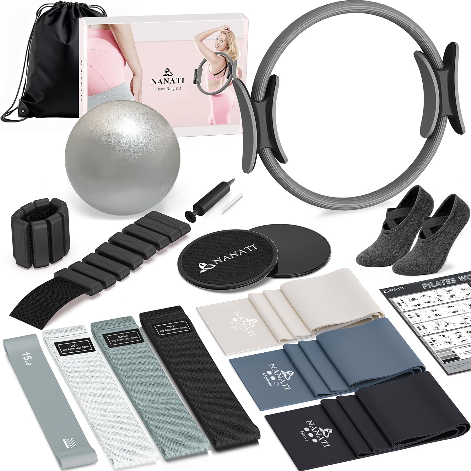 NANATI Pilates Kit, Home Pilates Workout Kit for Women