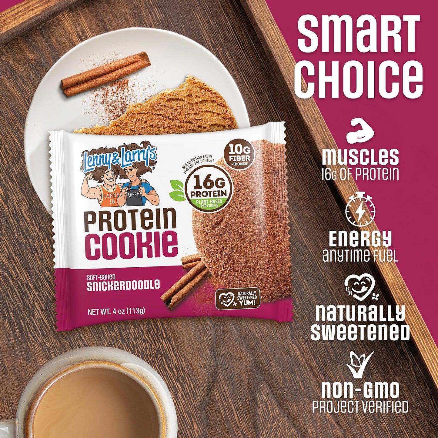 Lenny & Larry's Protein Cookie, Snickerdoodle – Pack of 12