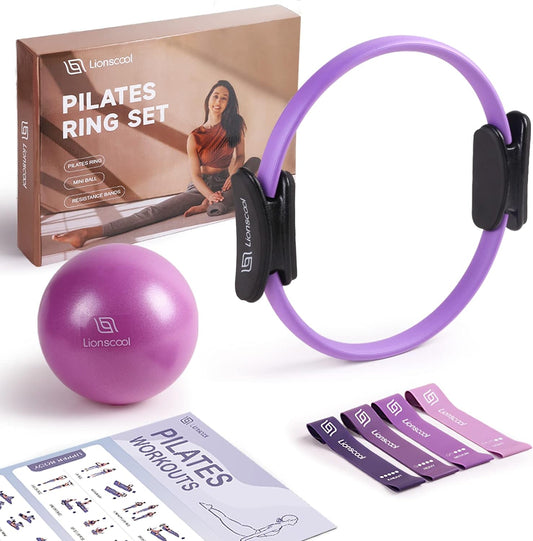 LIONSCOOL Pilates Ring Set – 14" Anti-Deformation Magic Circle