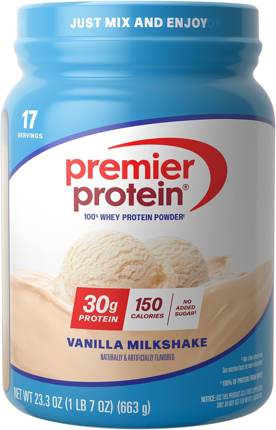 Premier Protein Powder, 30G Protein, 1G Sugar, 100% Whey Protein, 23.3 Oz (17 Servings)