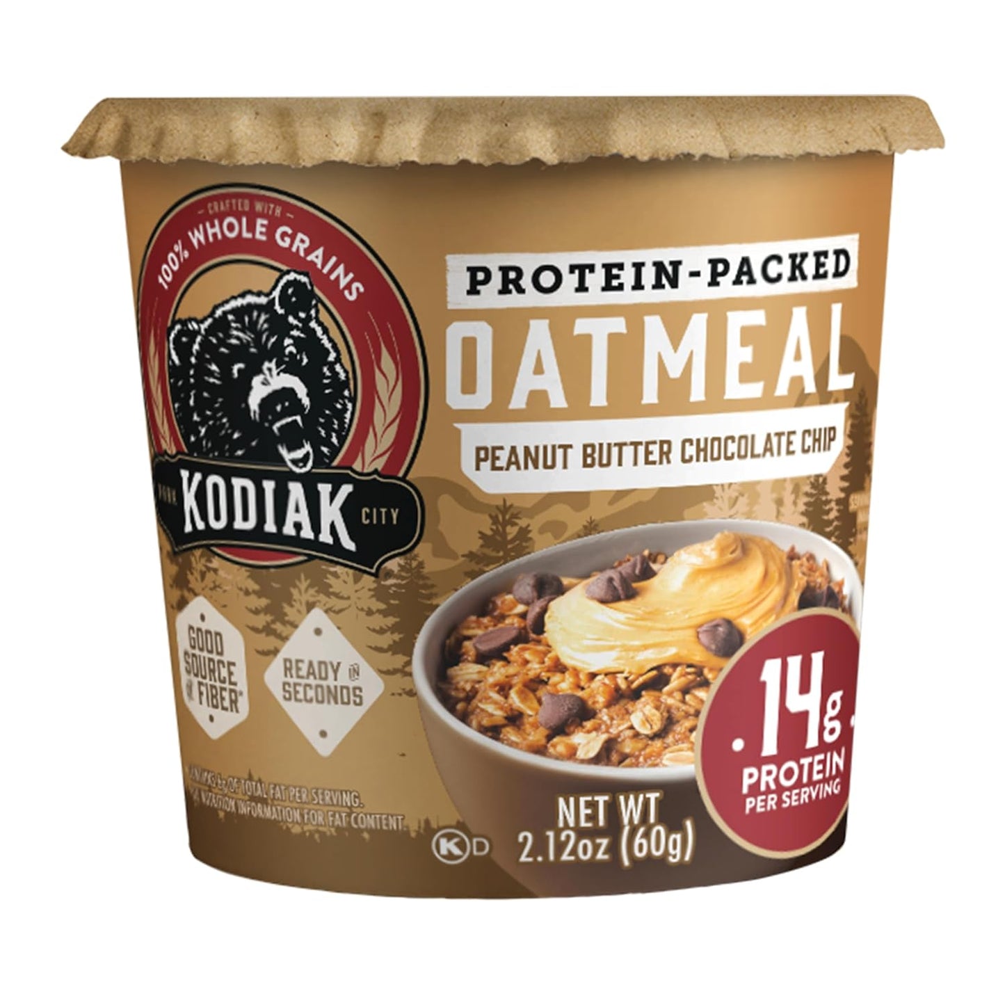 Kodiak Cakes Instant Oatmeal Cups, Peanut Butter Chocolate Chip (12 Cups)