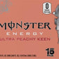 Monster Energy Ultra Peachy Keen, Sugar Free Energy Drink, 16 Oz (Pack of 15) | Pack of 15