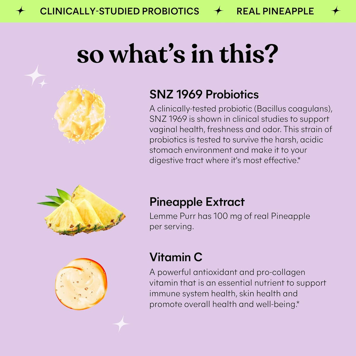 Lemme Purr Vaginal Probiotic Gummies for Women, 30-Day Supply