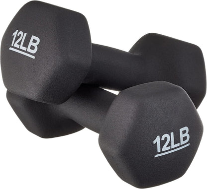 12 Pound Neoprene Dumbbell Hand Weights for Exercise