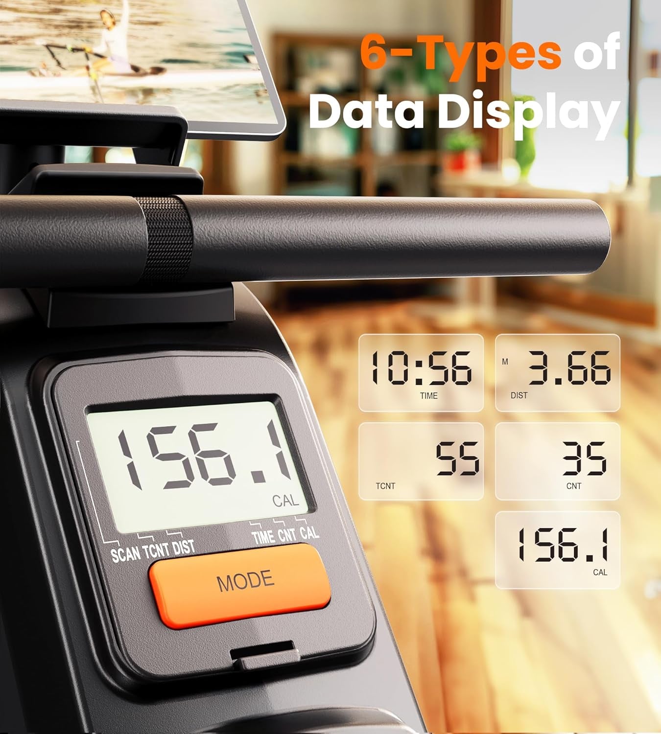 Magnetic/Water Rowing Machine for Home - Rower Machine Use with Bluetooth, App Supported, Rowing Machine for Beginners to Athletes, Comfortable Seat Cushion