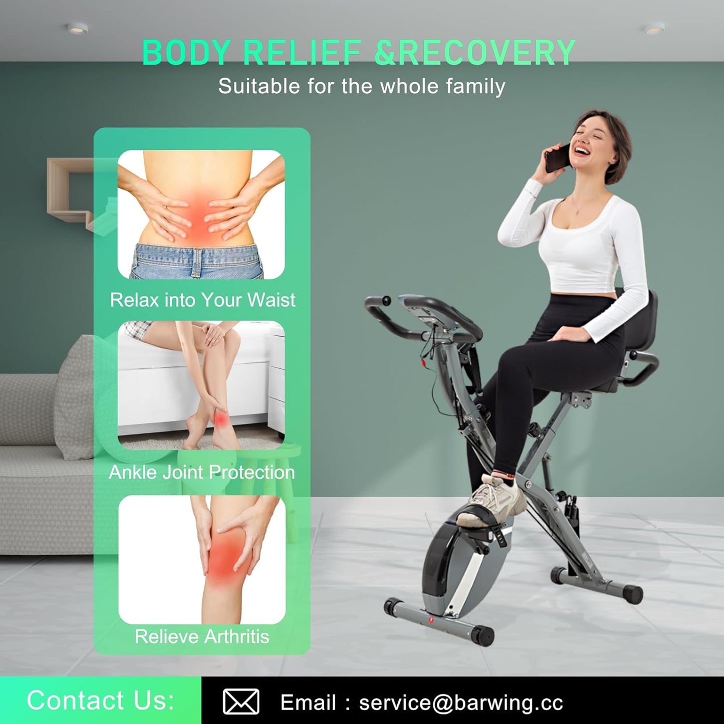 BARWING Stationary Exercise Bike for Home Workout