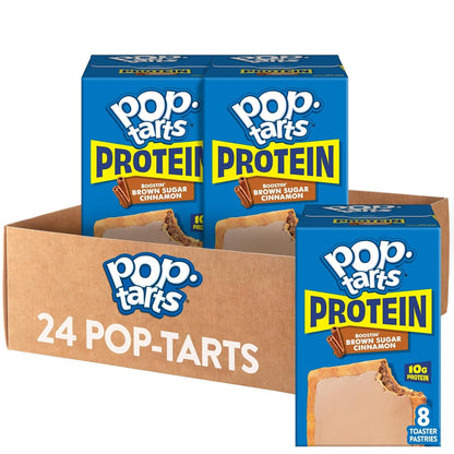 Pop-Tarts Protein Toaster Pastries, 10G Protein, Boostin' Brown Sugar Cinnamon (24 Pop-Tarts)