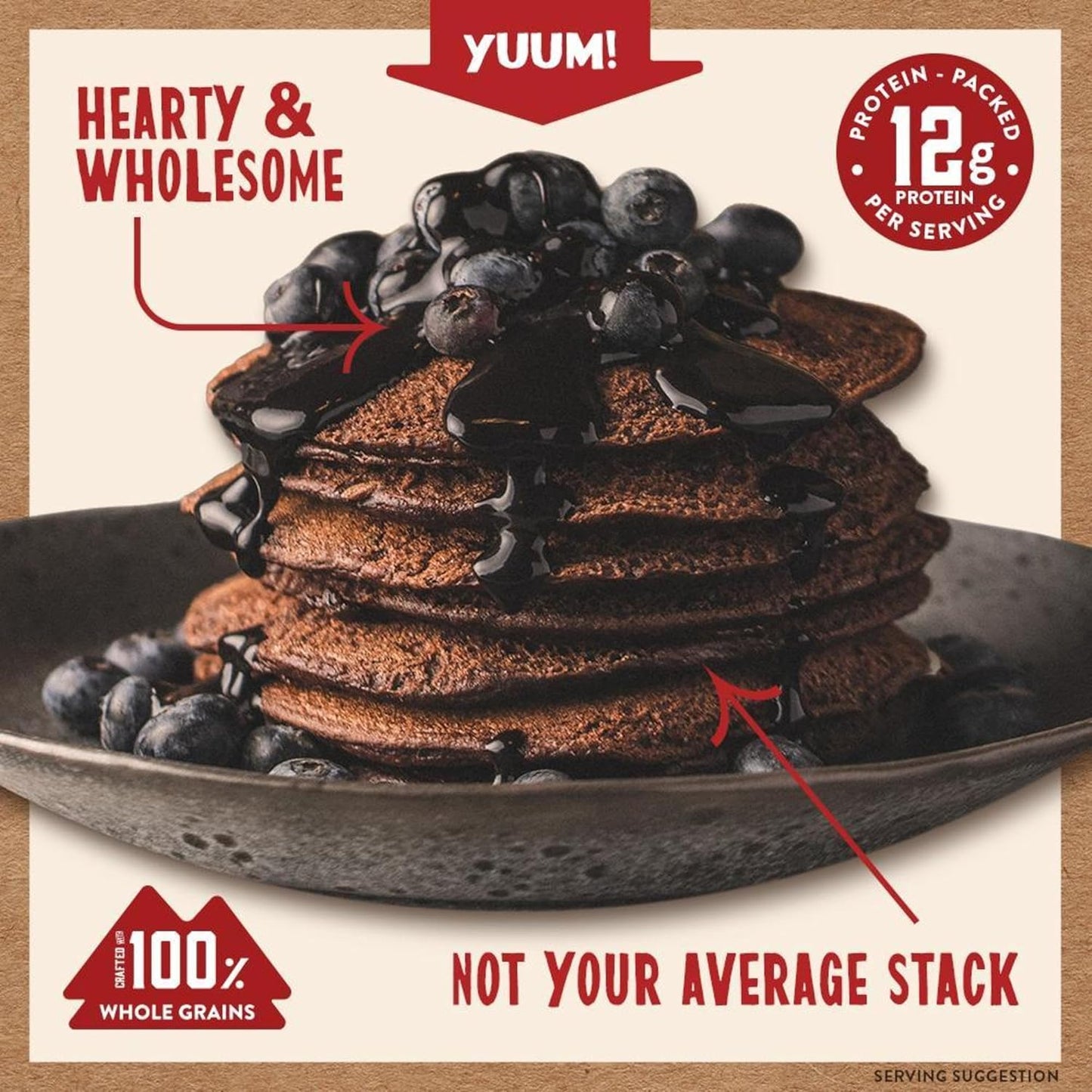 Kodiak Cakes Protein Pancake Power Cakes, Flapjack and Waffle Baking Mix, Dark Chocolate, 18 Ounce (Pack of 6)