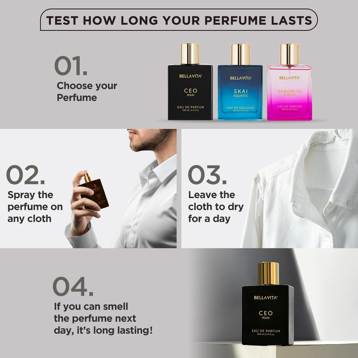 Bellavita Luxury CEO Man & Men's Gift Set Perfume Cologne for Men Combo| Long-Lasting Men's Cologne with Lemon, Lavender, Tonka & Agarwood Notes