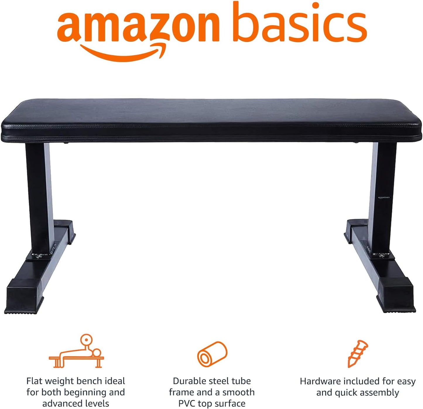 Basics Sturdy Flat Weight Bench for Home Gym