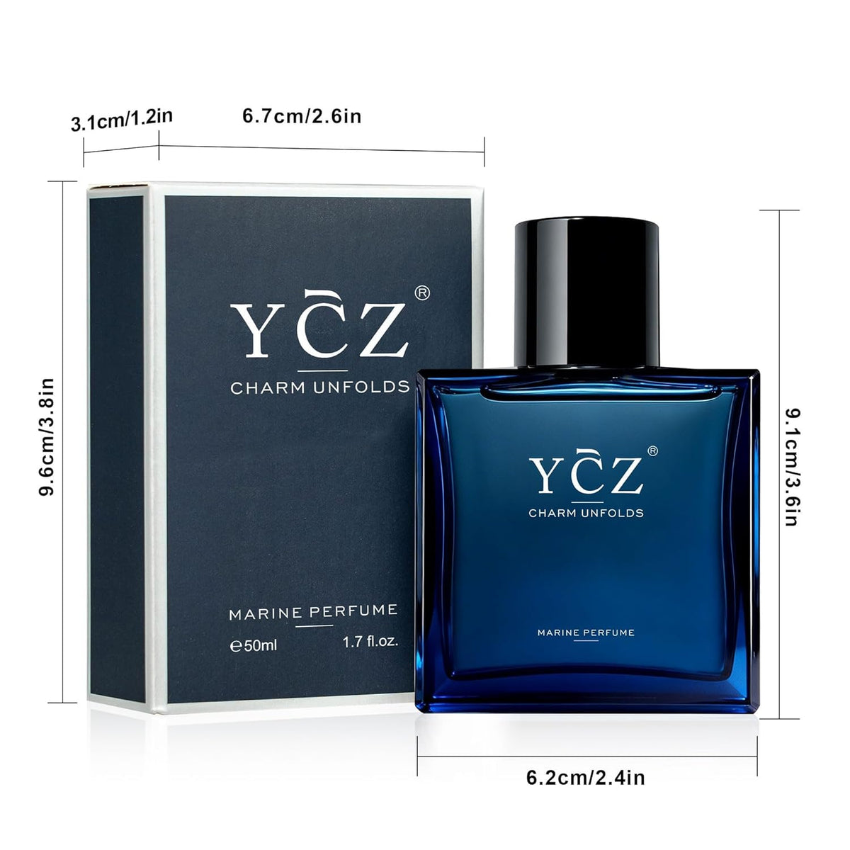 Ycz Midnight Marine Eau De Parfum for Men, 1.7 Fl Oz