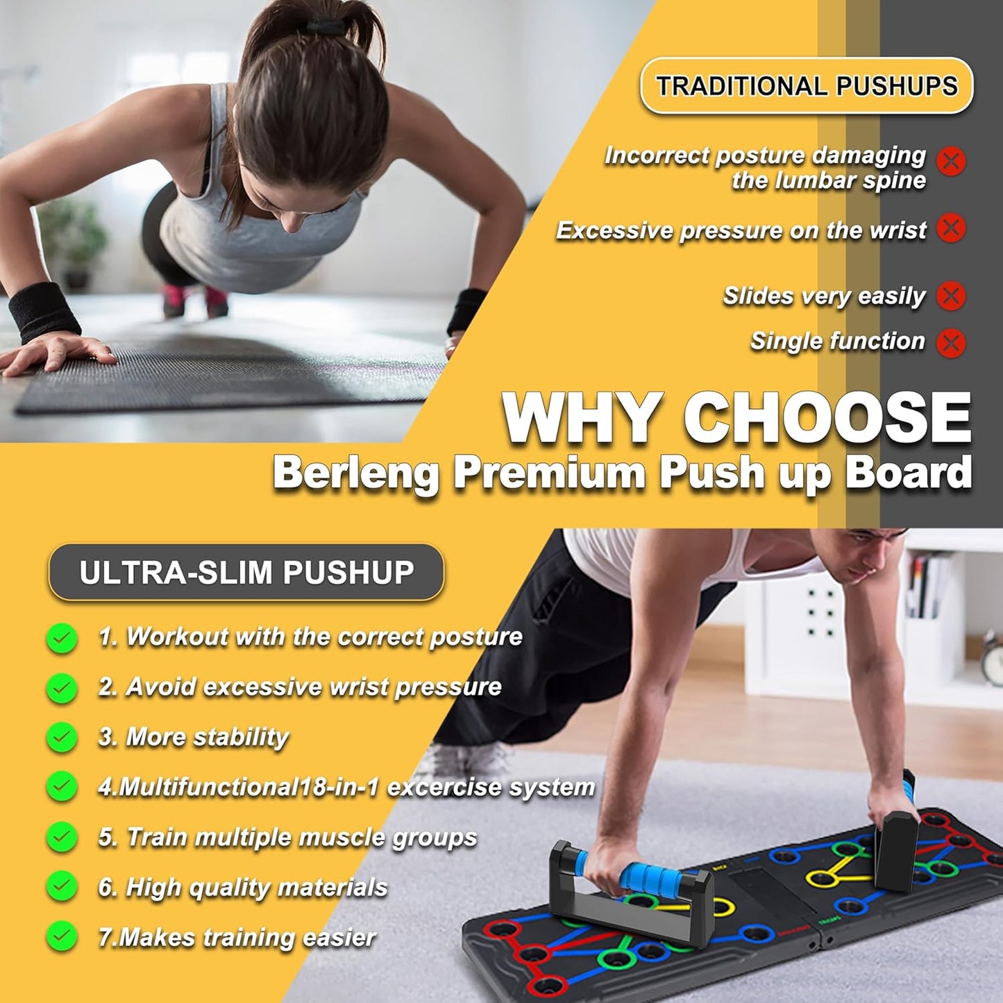 IUT Solid Push Up Board 15 in 1 Home Workout Equipment