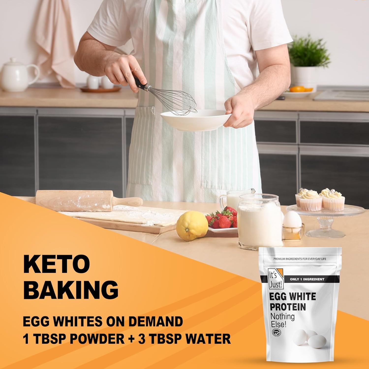 It's Just! - Egg White Protein Powder, Made in USA from Cage-Free Eggs