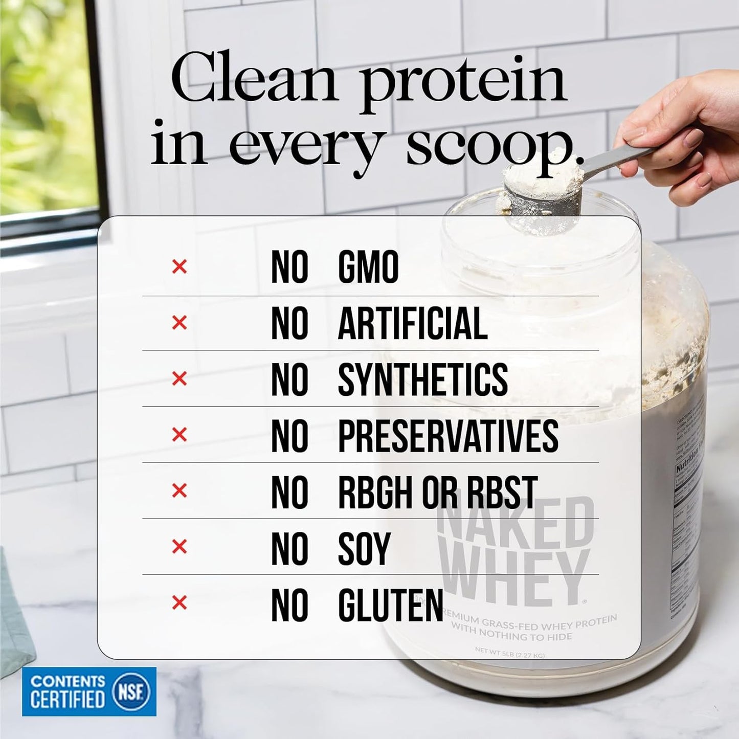NAKED Whey 2LB 100% Grass Fed Whey Protein Powder