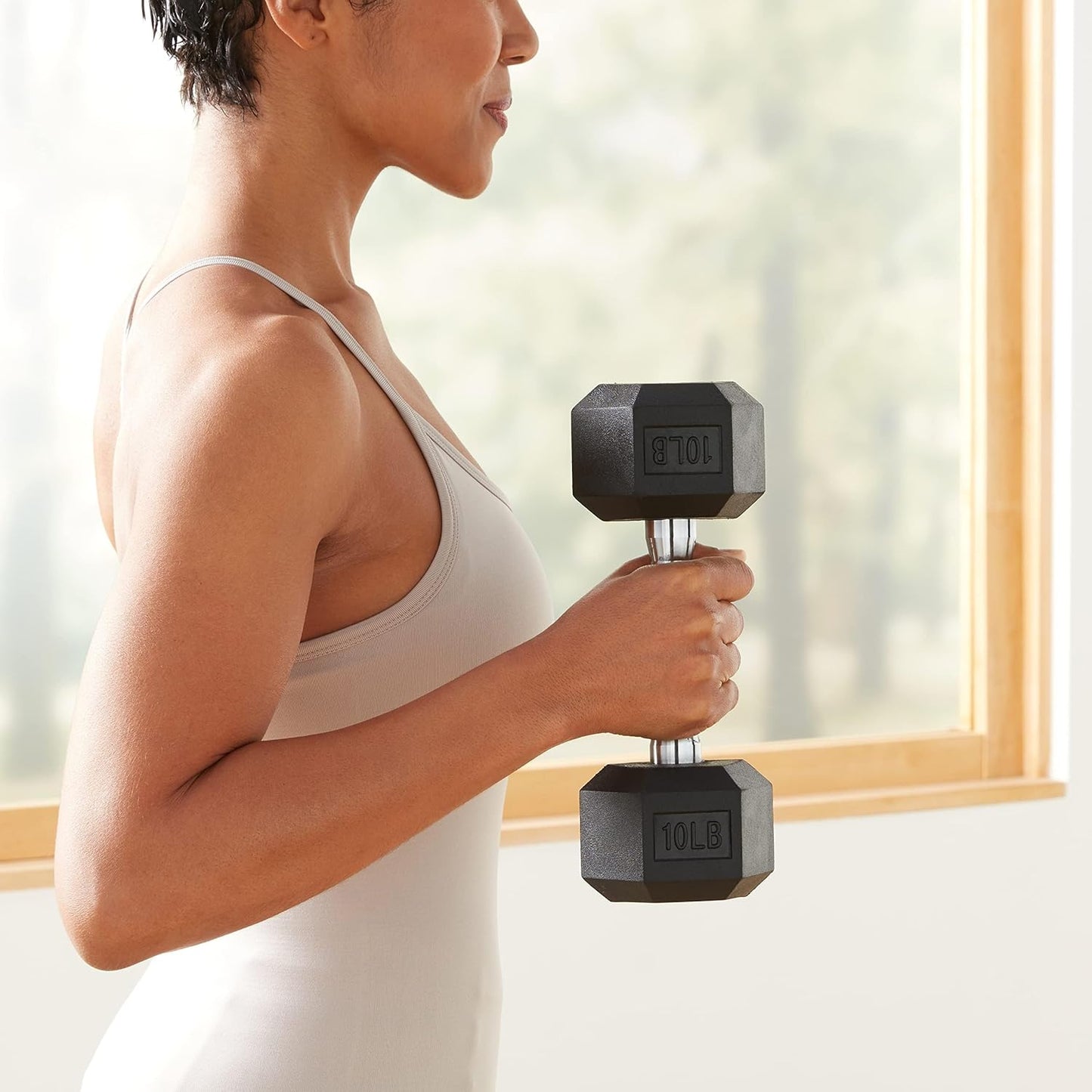10 Pound Rubber Hex Dumbbell Hand Weight