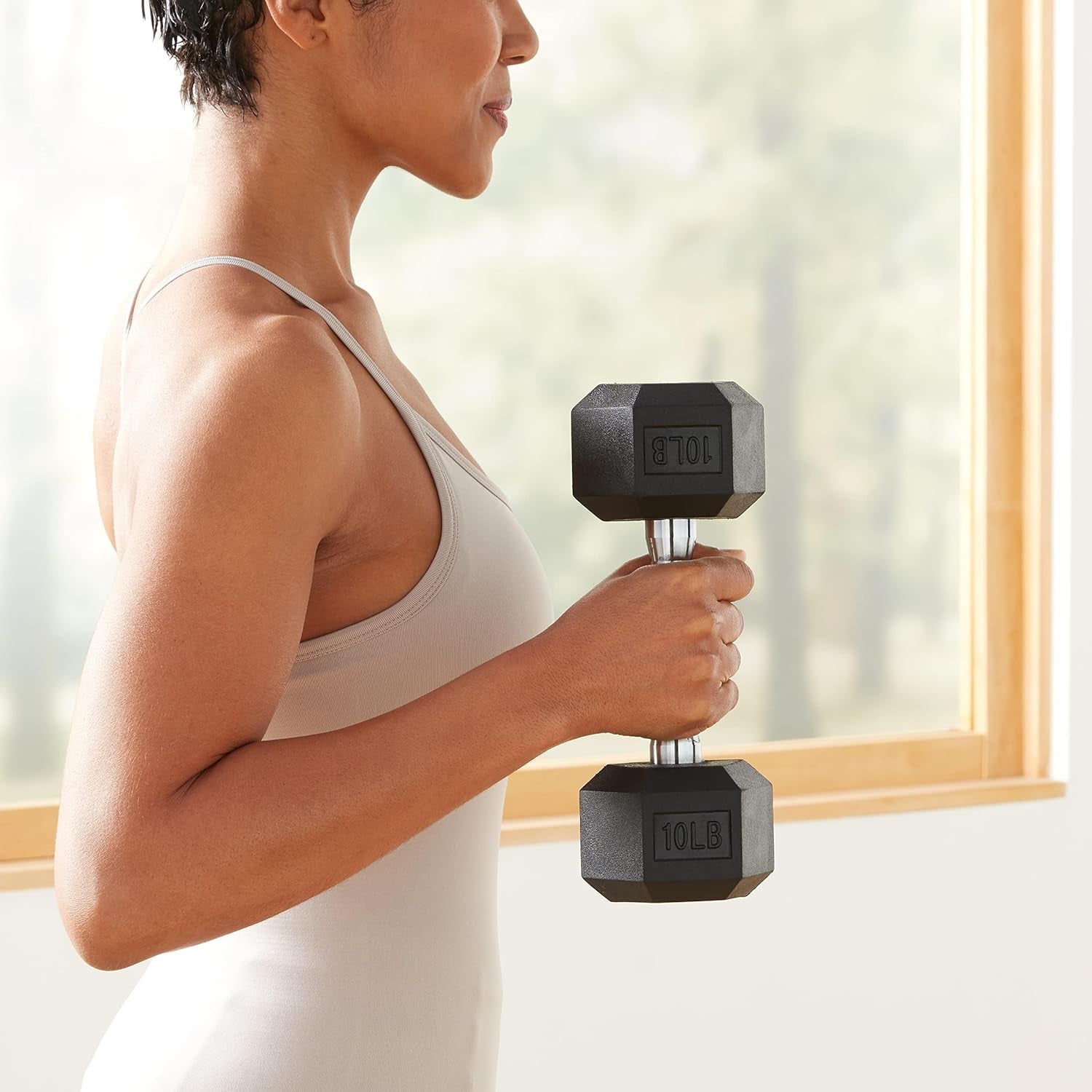 10 Pound Rubber Hex Dumbbell Hand Weight
