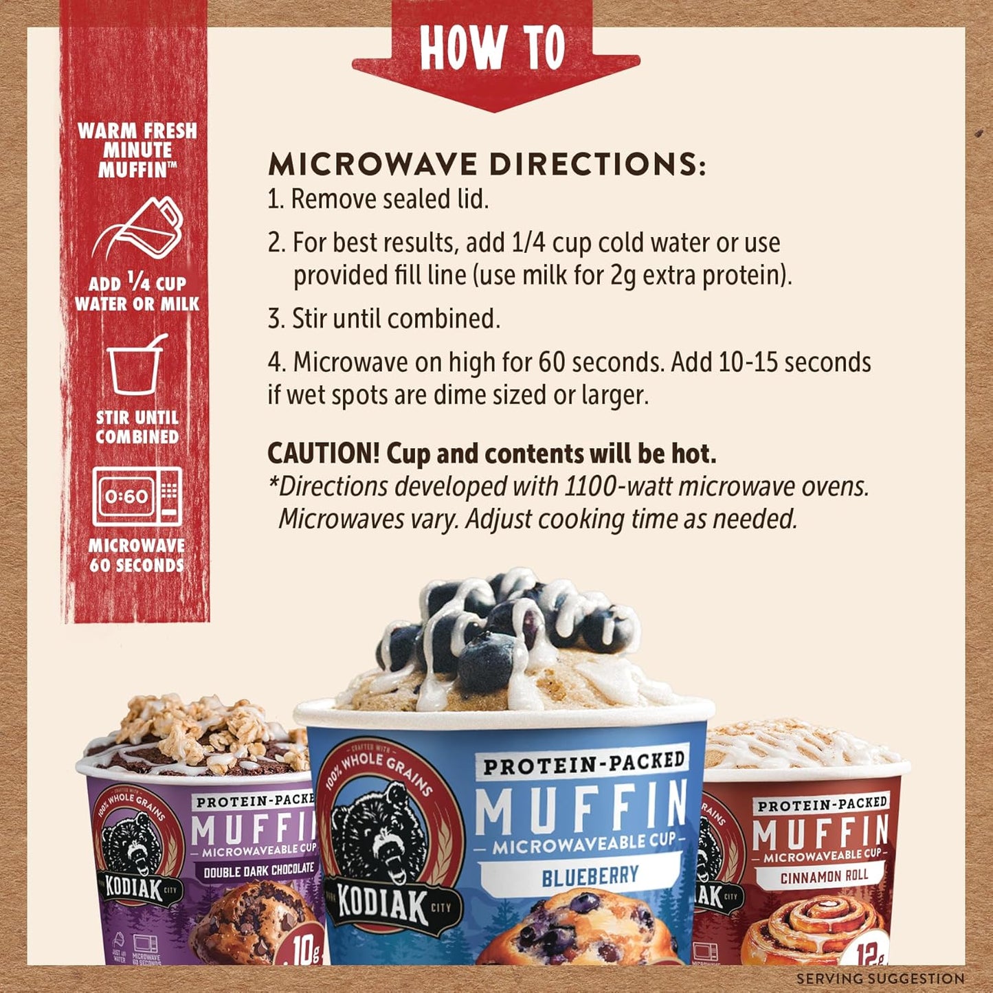 Minute Muffin Cup Variety Pack - Double Dark Chocolate, Blueberry & Cinnamon Roll (Pack of 12)