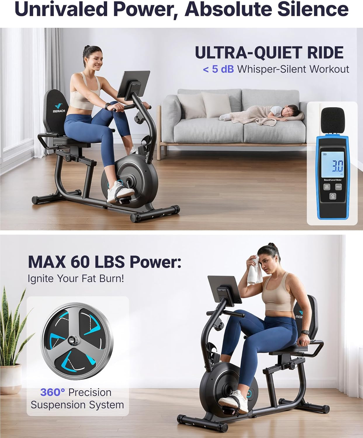 MERACH Recumbent Exercise Bikes for Home